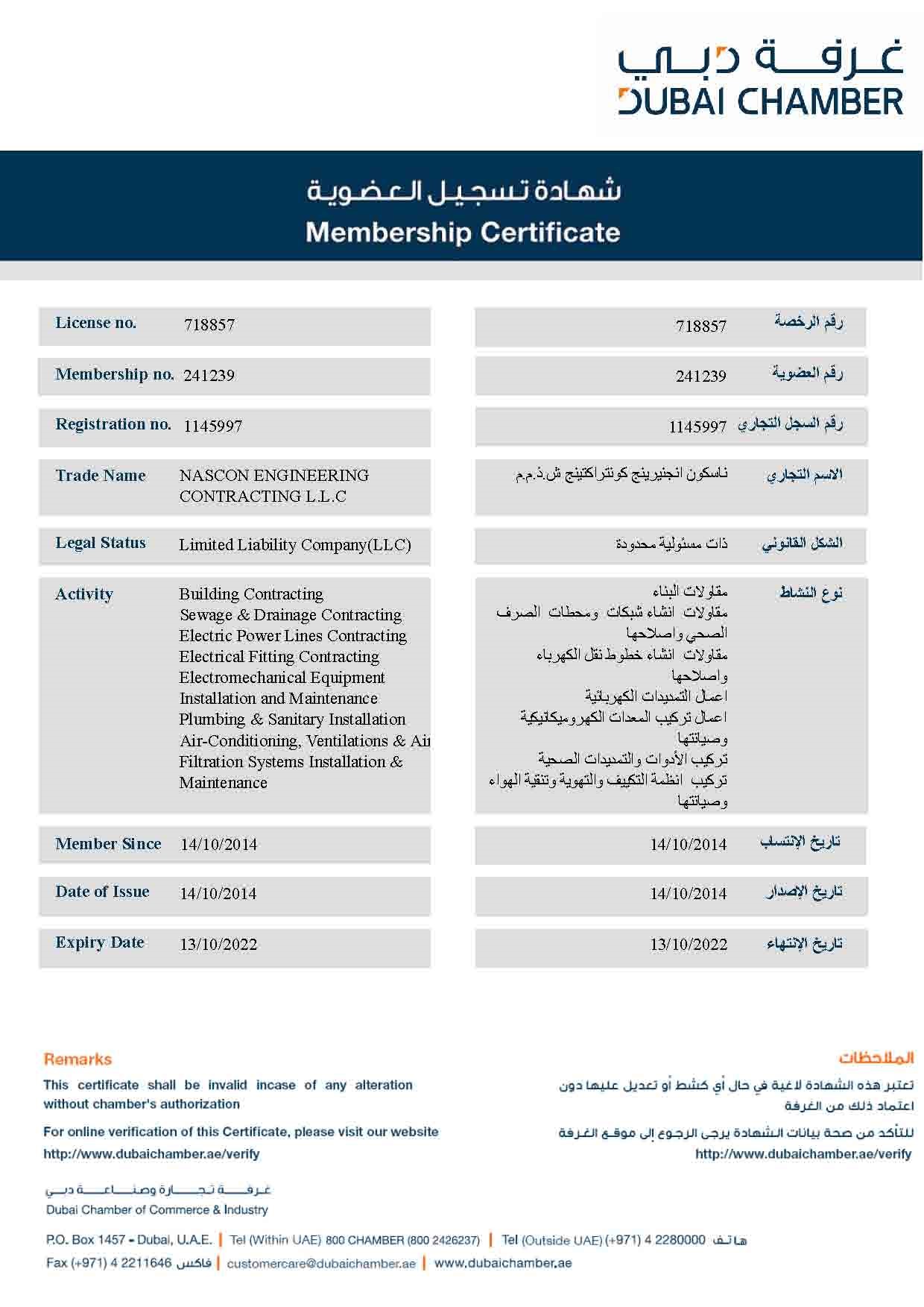 Registration at Dubai Chamber